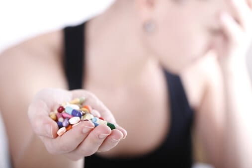 This handful of medication could mean prescription pill abuse for her.