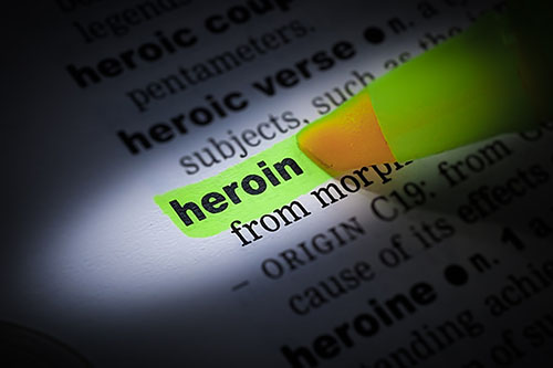 definition of heroin being highlighted in book