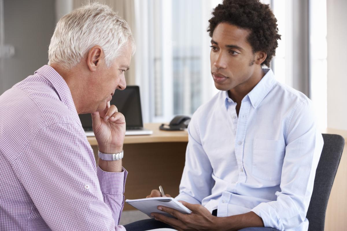 older male with therapist