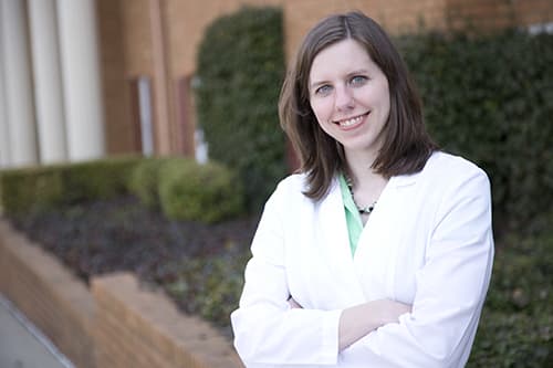 Smiling female clinician at alcohol detox center