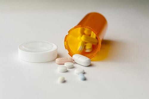 Bottle of prescription medication can lead to prescription addiction
