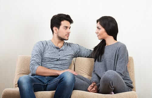 Couple discussing what to do about drug addiction and relationships