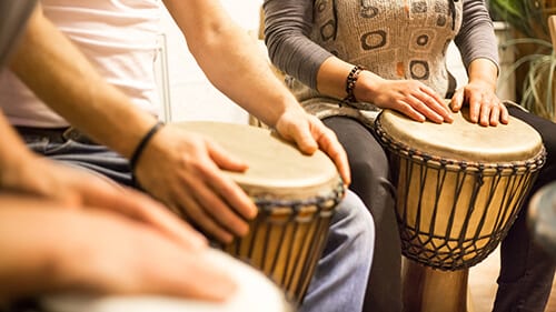 Bongos work for music therapy in addiction recovery