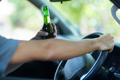 Person drinking while driving has not paid attention to national impaired driving prevention month