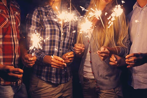 Lighting sparklers instead of your head just one great sober new years eve ideas