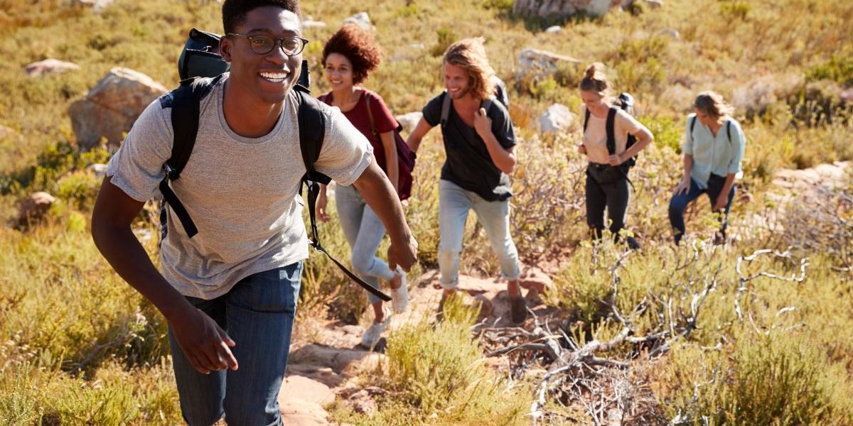 people hiking