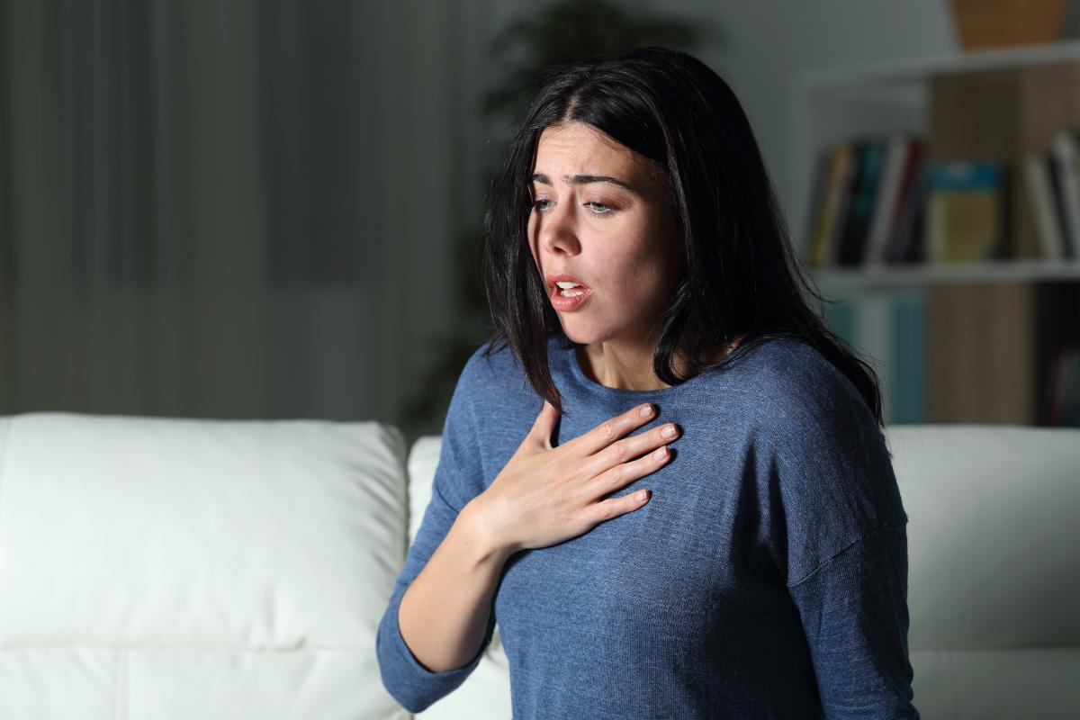 a woman having a weed panic attack