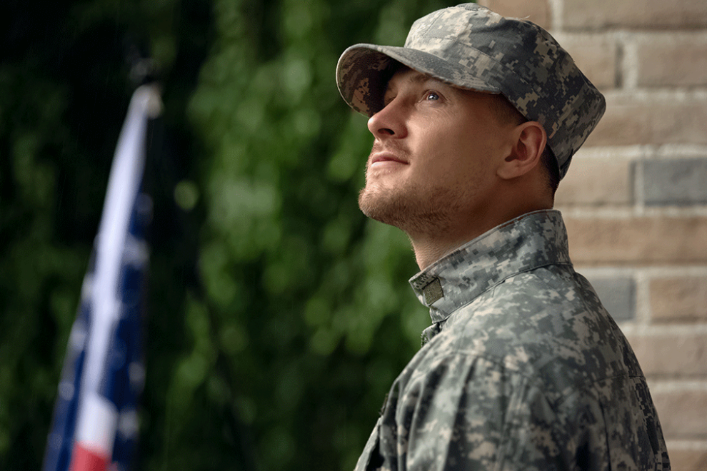 Veteran thinking about coping strategies for veterans