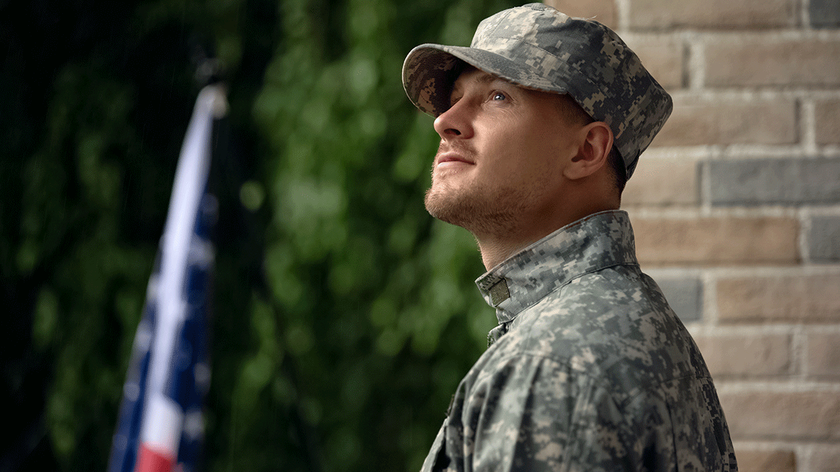 Veteran thinking about coping strategies for veterans