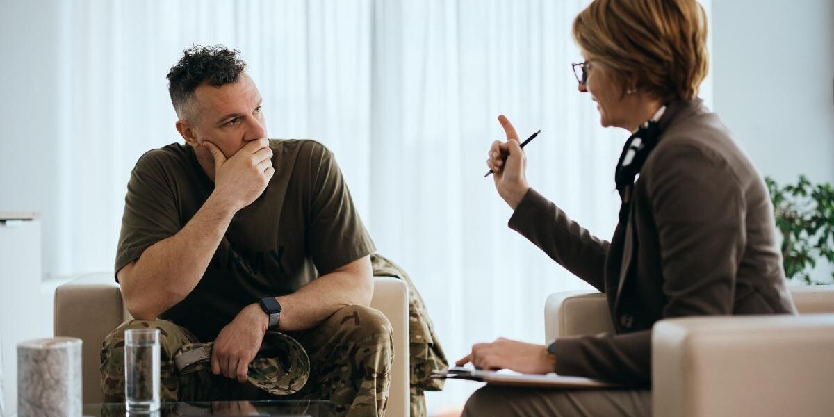 A man learning how to manage anxiety and PTSD as a veteran