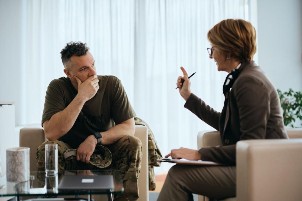 A man learning how to manage anxiety and PTSD as a veteran